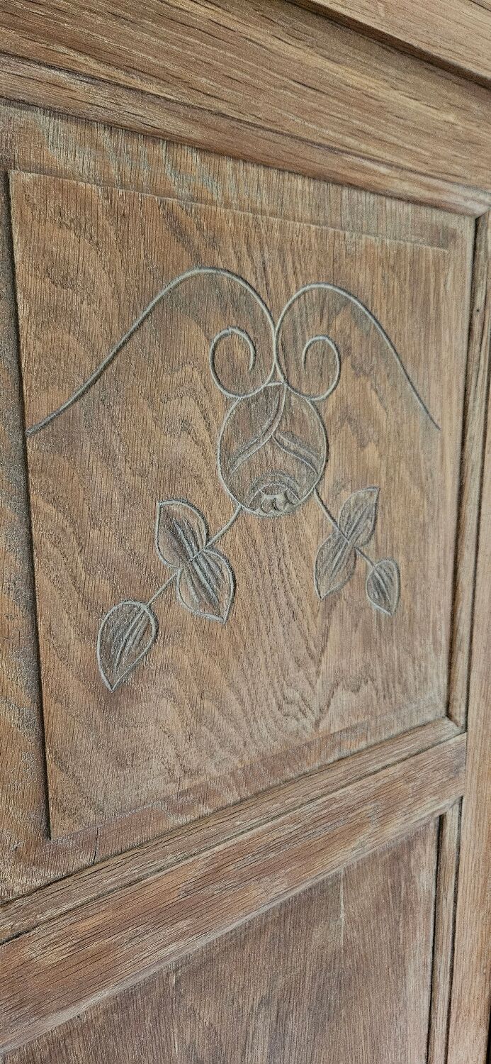 Wardrobe, Parisian sliding door vintage Art Deco wardrobe