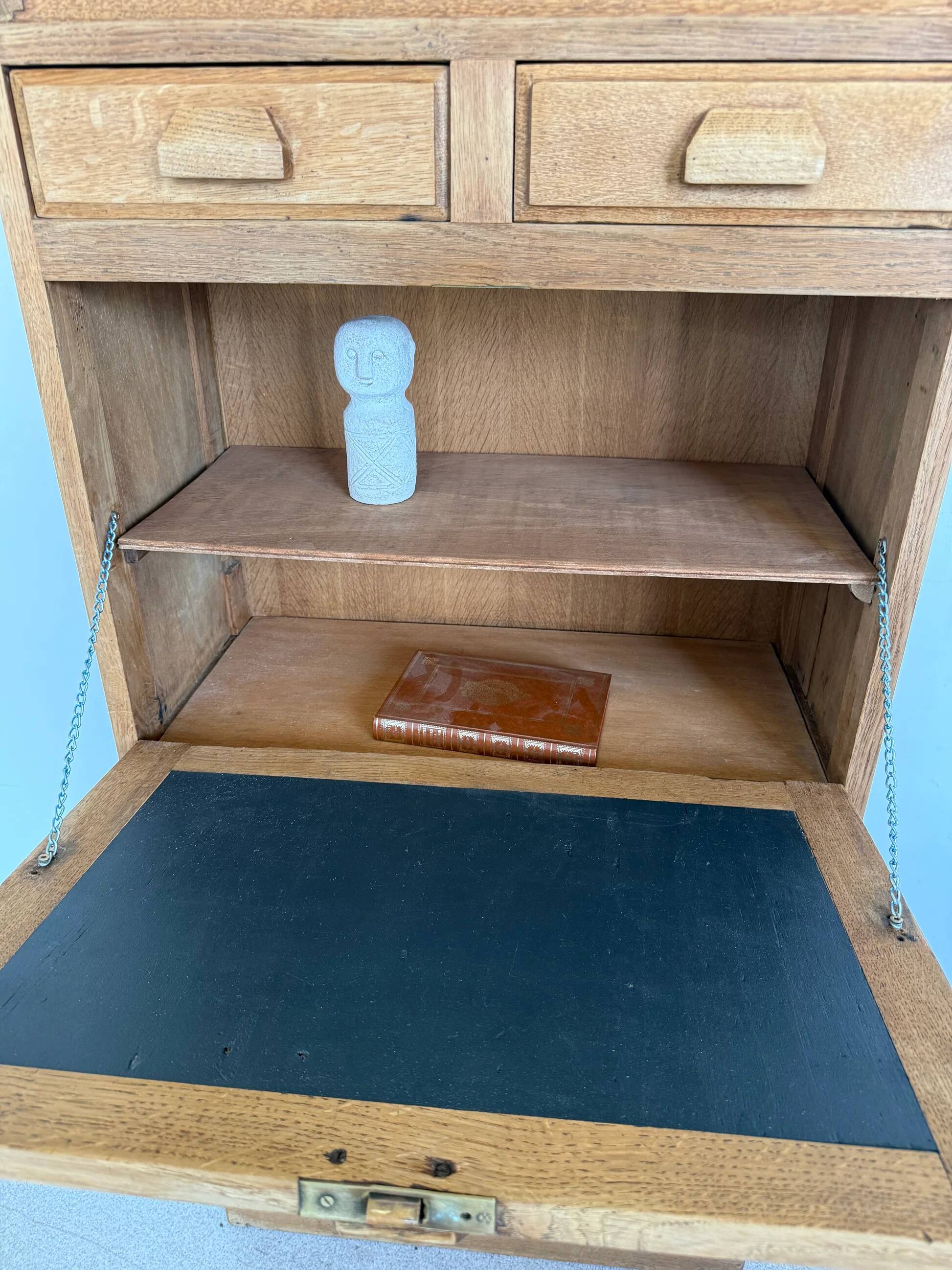 Vintage wooden secretary desk in the style of a professional piece of furniture