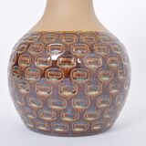Handmade Danish Mid-Century Modern Stoneware Lamp with Graphic Pattern by Soholm