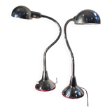 Pair of large chrome desk lamps from the 1970s, very good condition, 70 x 30 cm