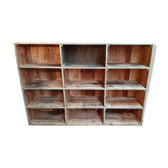 Grande etagere ancien meuble metier bibliotheque stand boutique