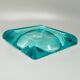 1970s mid-century aquamarine ashtray by Fontana Arte. Made in Italy