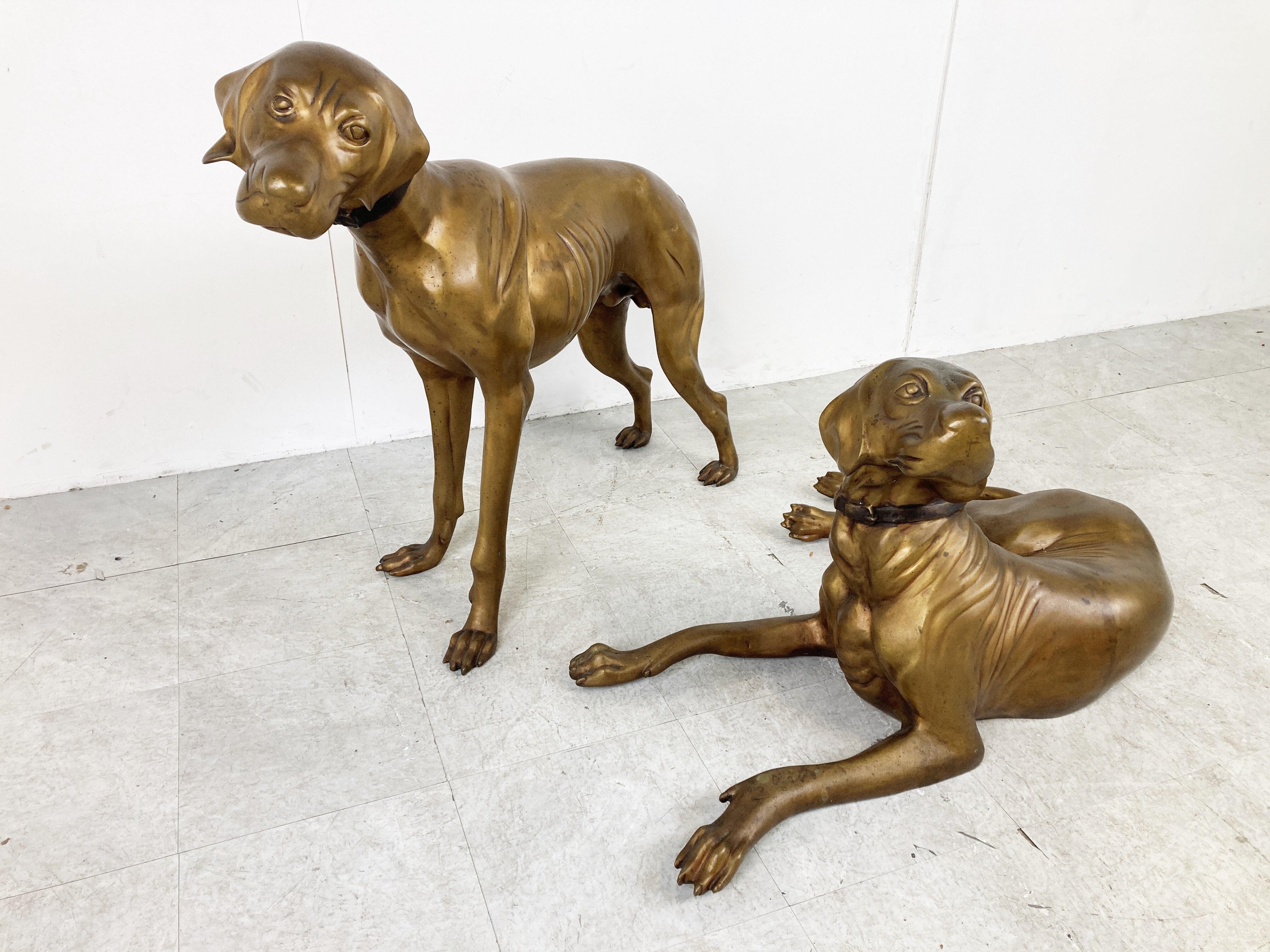 Life size brass dog sculpture, 1960s