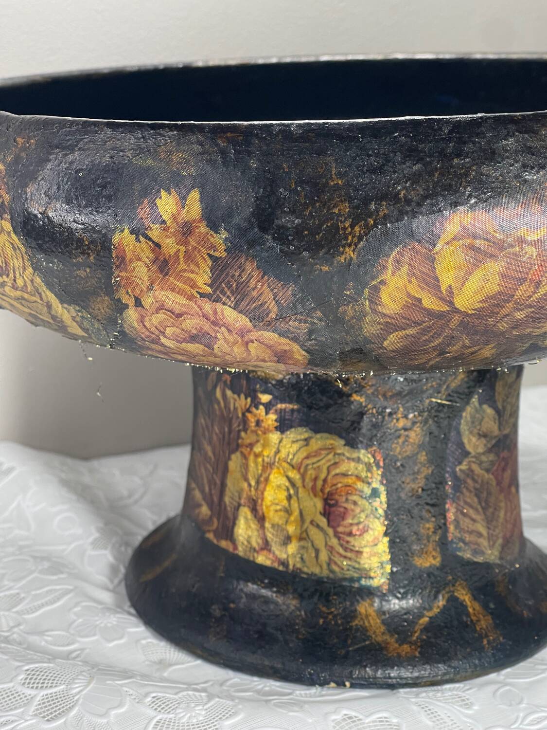 Handmade Terracotta Fruit Bowl / Centerpiece on Pedestal