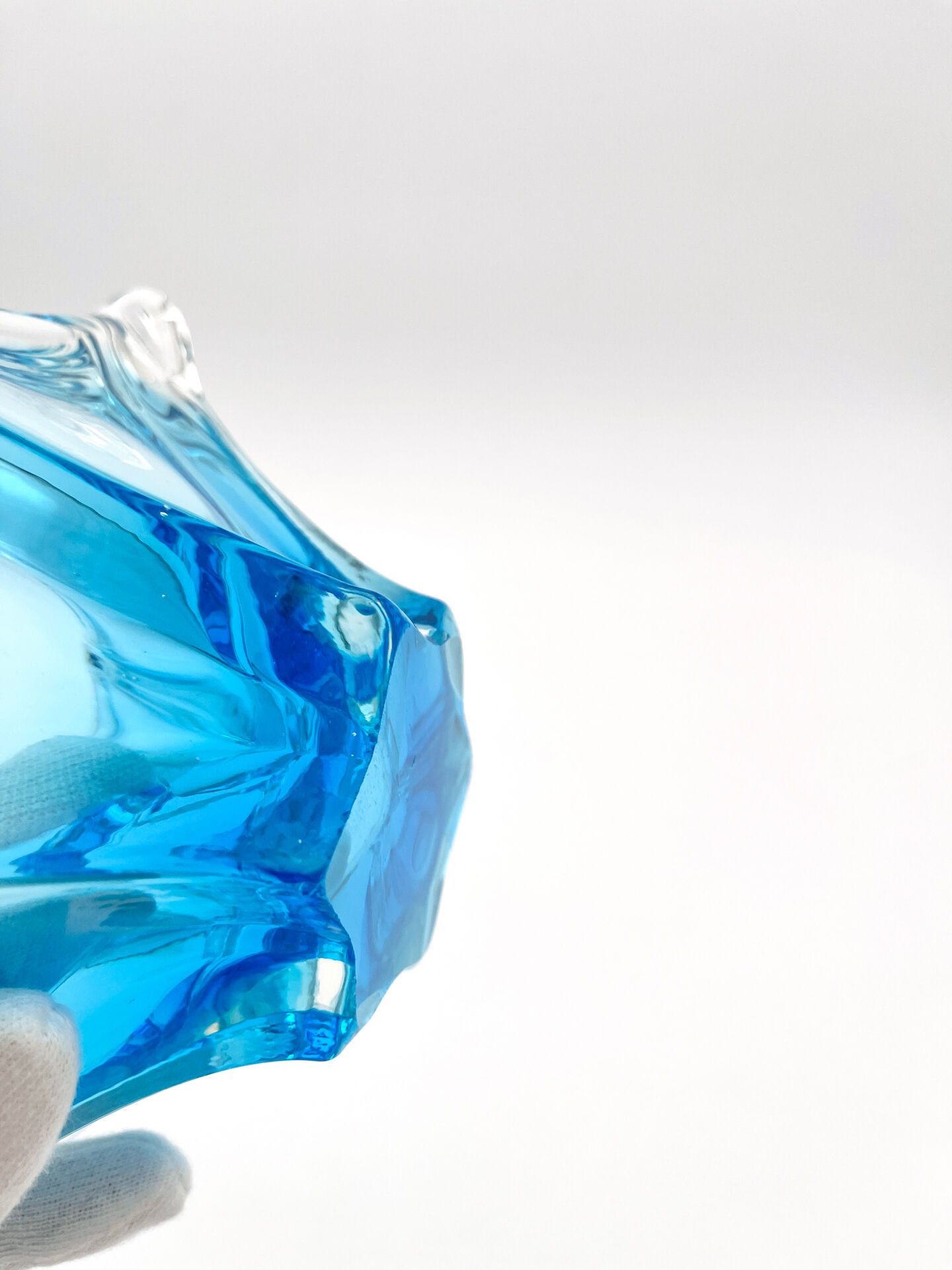 Murano Italy Deep Bowl - Organic Design Lagoon Blue