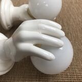 Pair of hand sconces 70s/80s- white