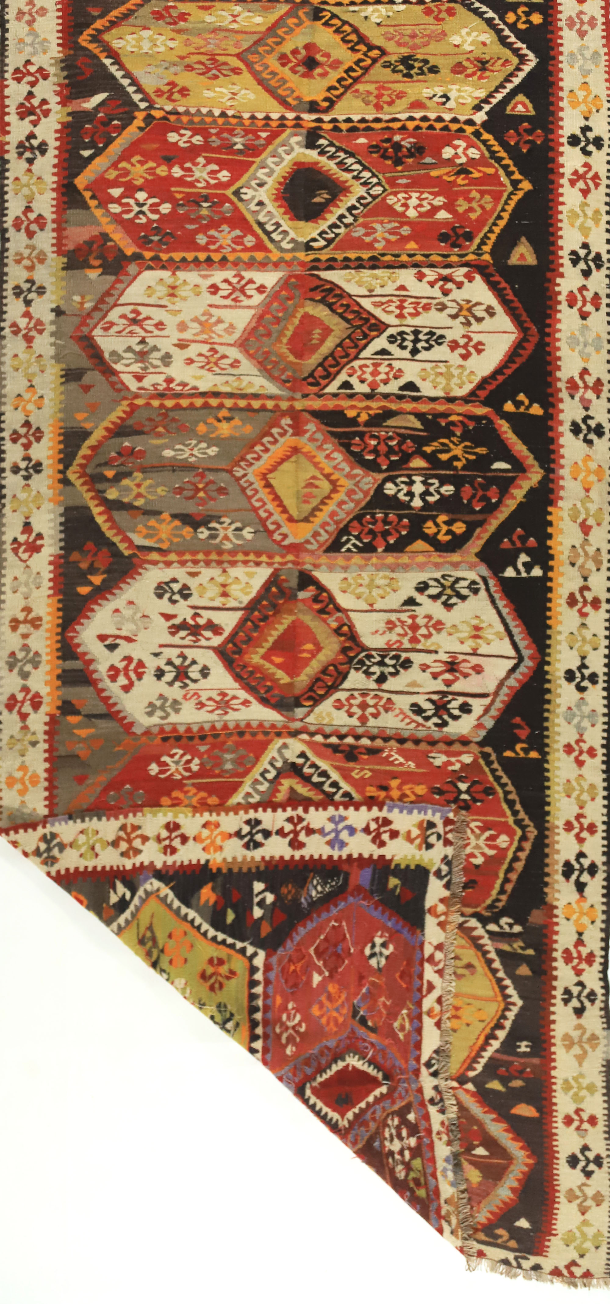 Anatolian handmade kilim rug 322 cm x 140 cm