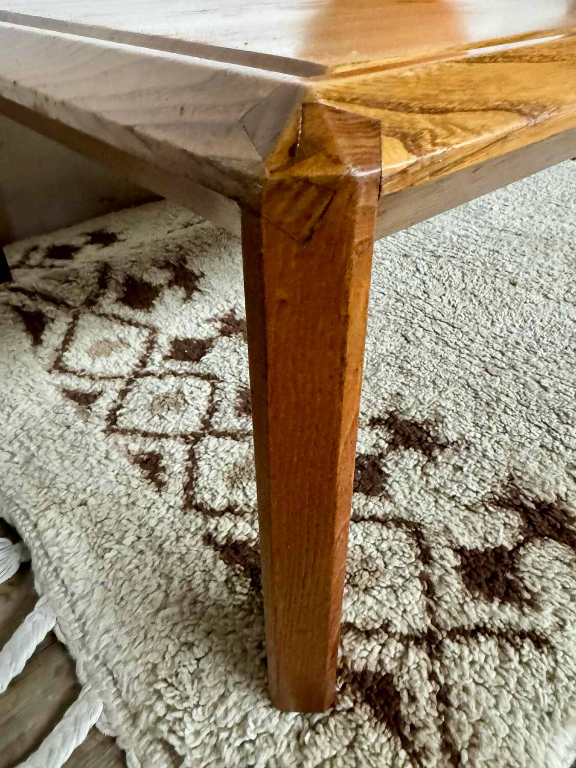 Vintage light wood coffee table from the 1960s