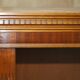 Corner library made of flamed hardwood, in 3 parts.
