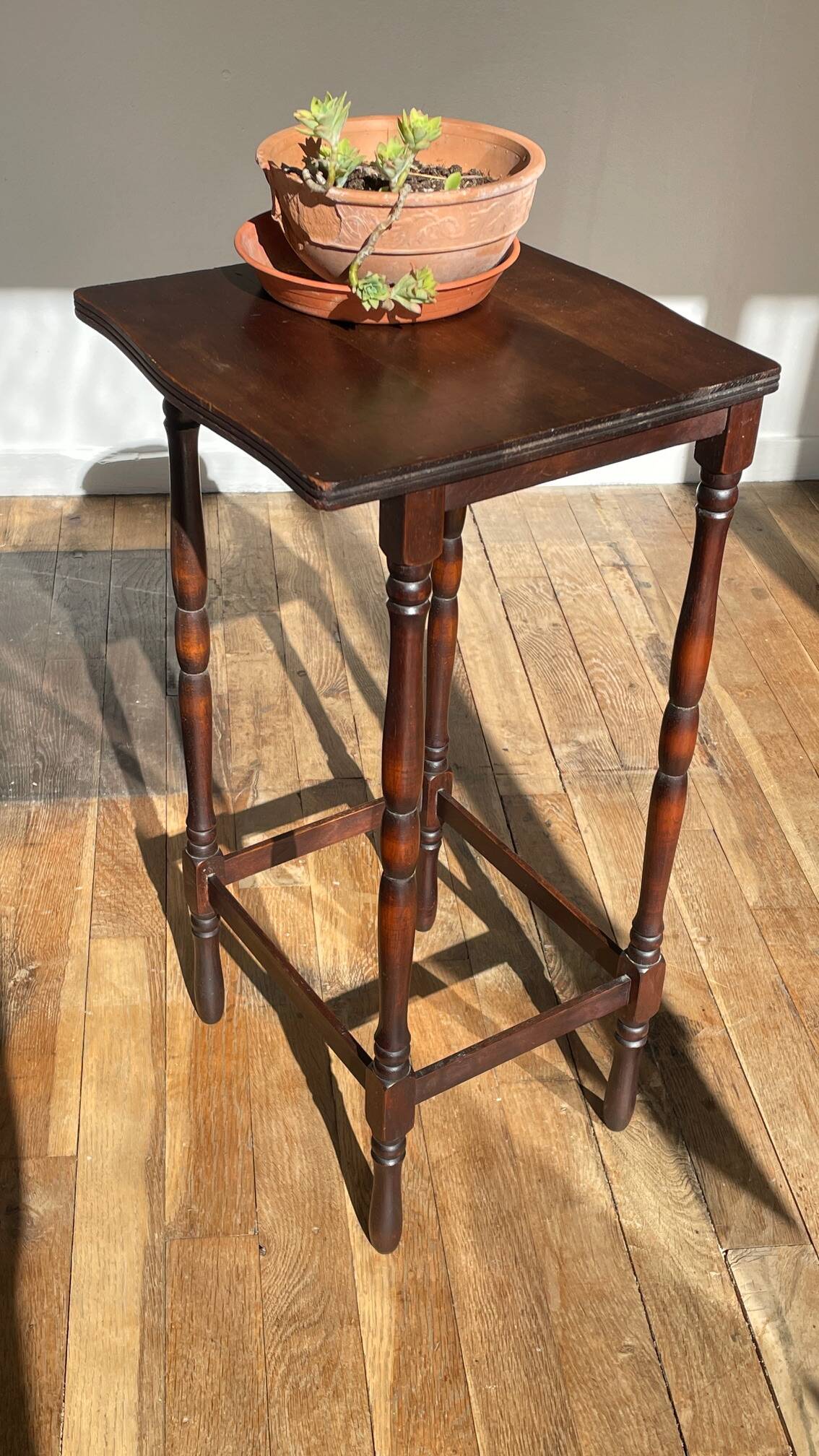 Turned Wood Style Bedside Table