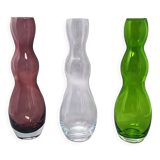 Set of 3 vases in Murano Glass by Nason, Made in Italy 1970