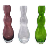 Set of 3 vases in Murano Glass by Nason, Made in Italy 1970