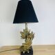 Bamboo and gold leaf lamp, Hollywood Regency style, 1970s