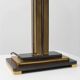 Brass table lamp with black rectangular shade by Deknudt, Belgium, 1970s