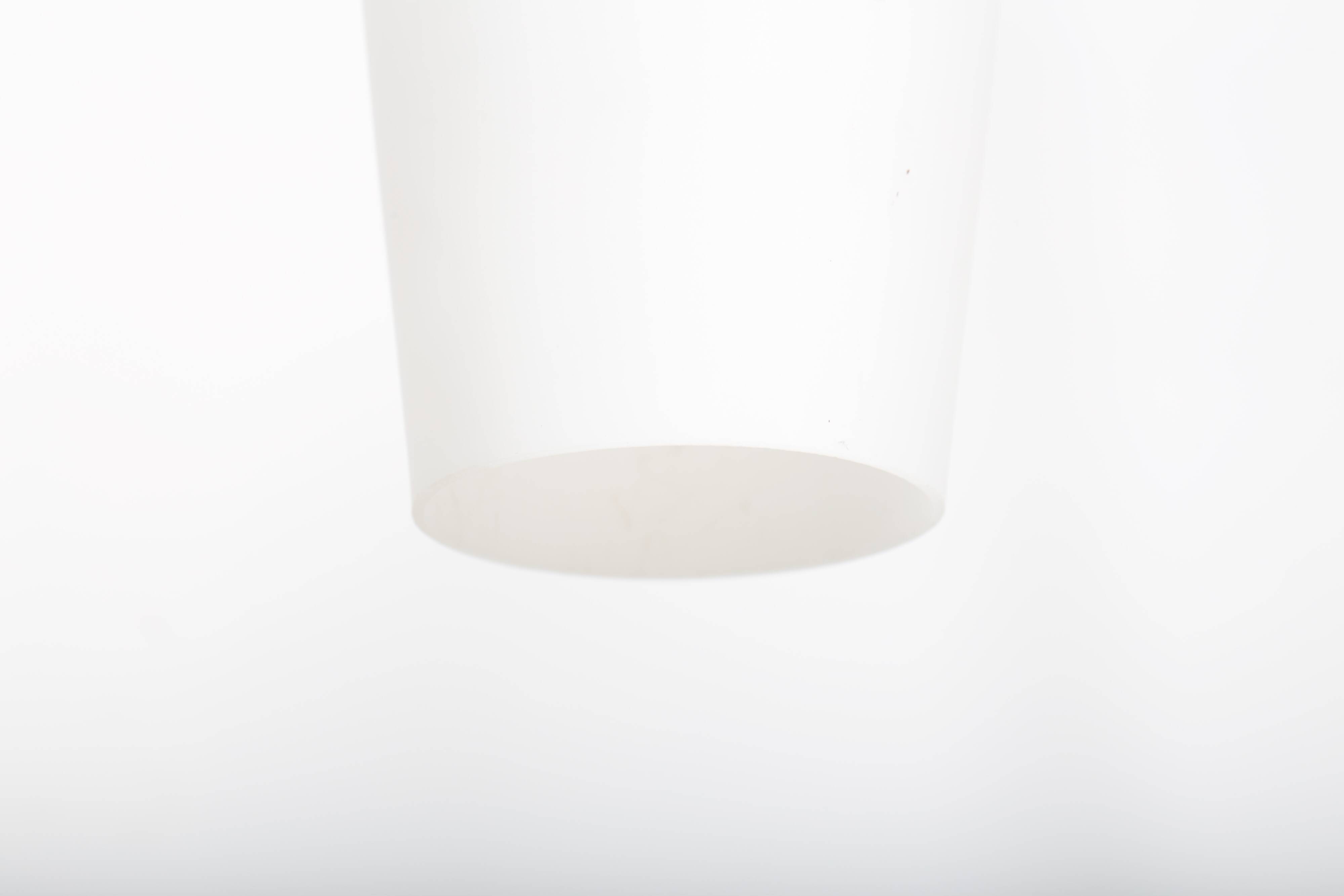 Scandinavian teak and opaline chandelier, Philips, 1960s