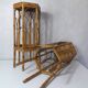 Set of 2 vintage rattan stools