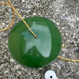 Vintage industrial pendant light farmhouse style old loft green and white lampshade