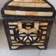 Handcrafted chest made of brass and camel bone.
