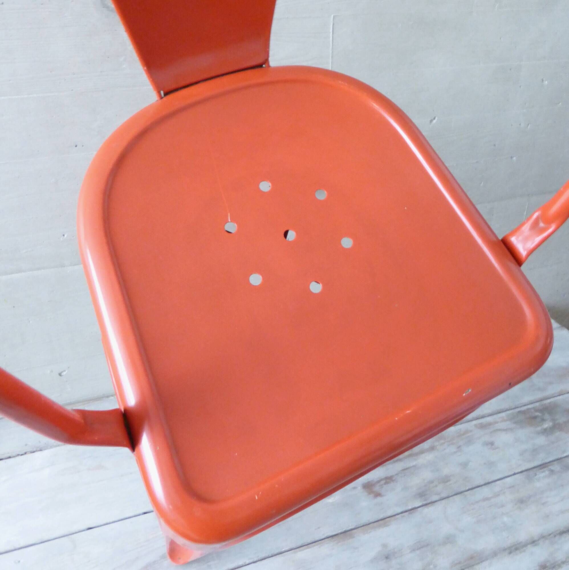 Pair of chairs A 56 - Tolix - Jean Pauchard - 1950-70 - vermilion Red