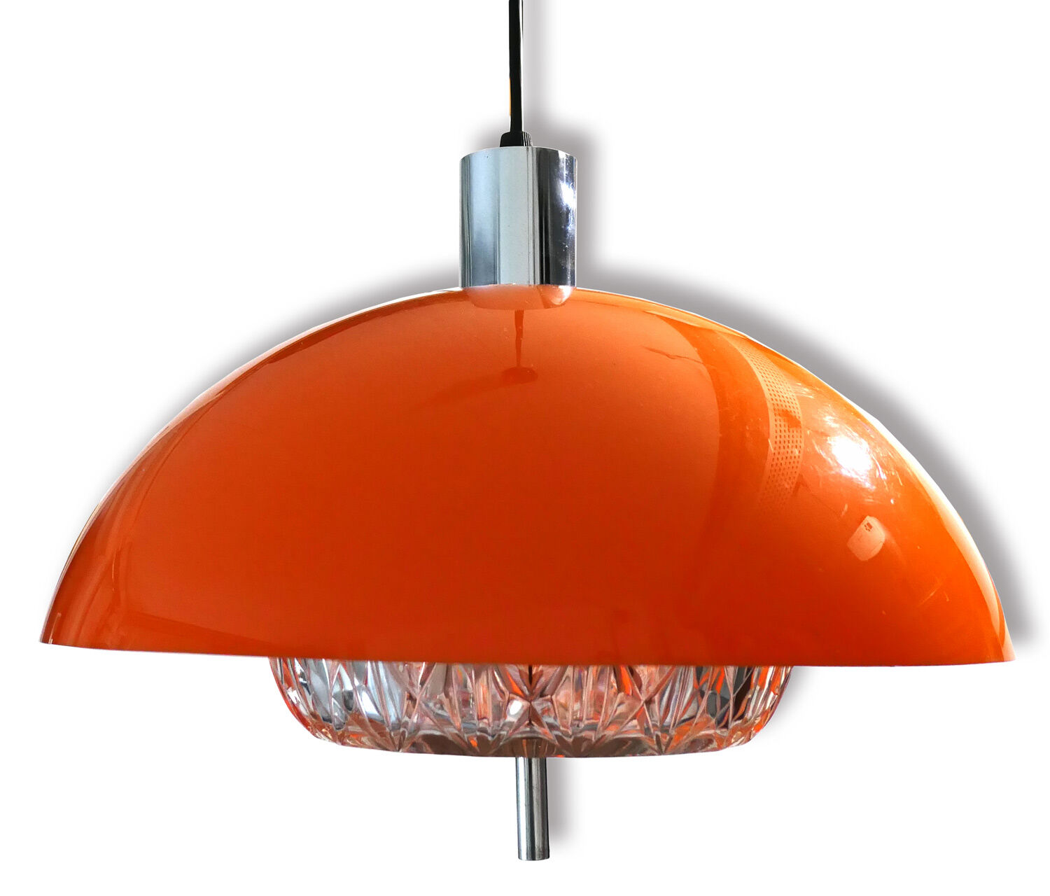 Suspension orange plexi and glass of the 70s