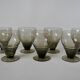 Set of 7 large art deco design wine glasses in smoked glass from the 30s and 40s