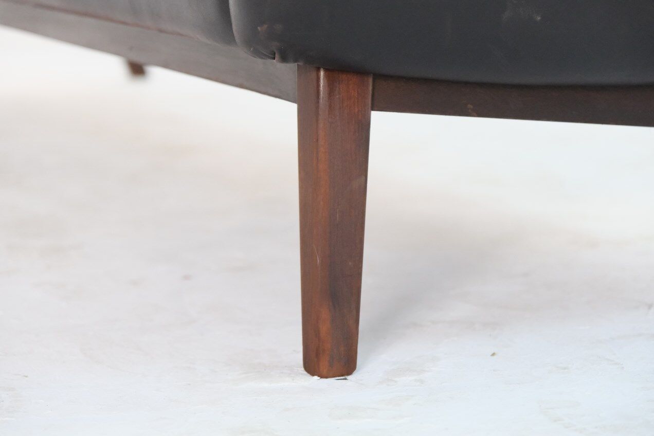 Mid-Century Teak and Leather 4-Seater Sofa by Svane Ekornes, 1960s