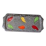 Plat à cake en céramique fat lava années 70