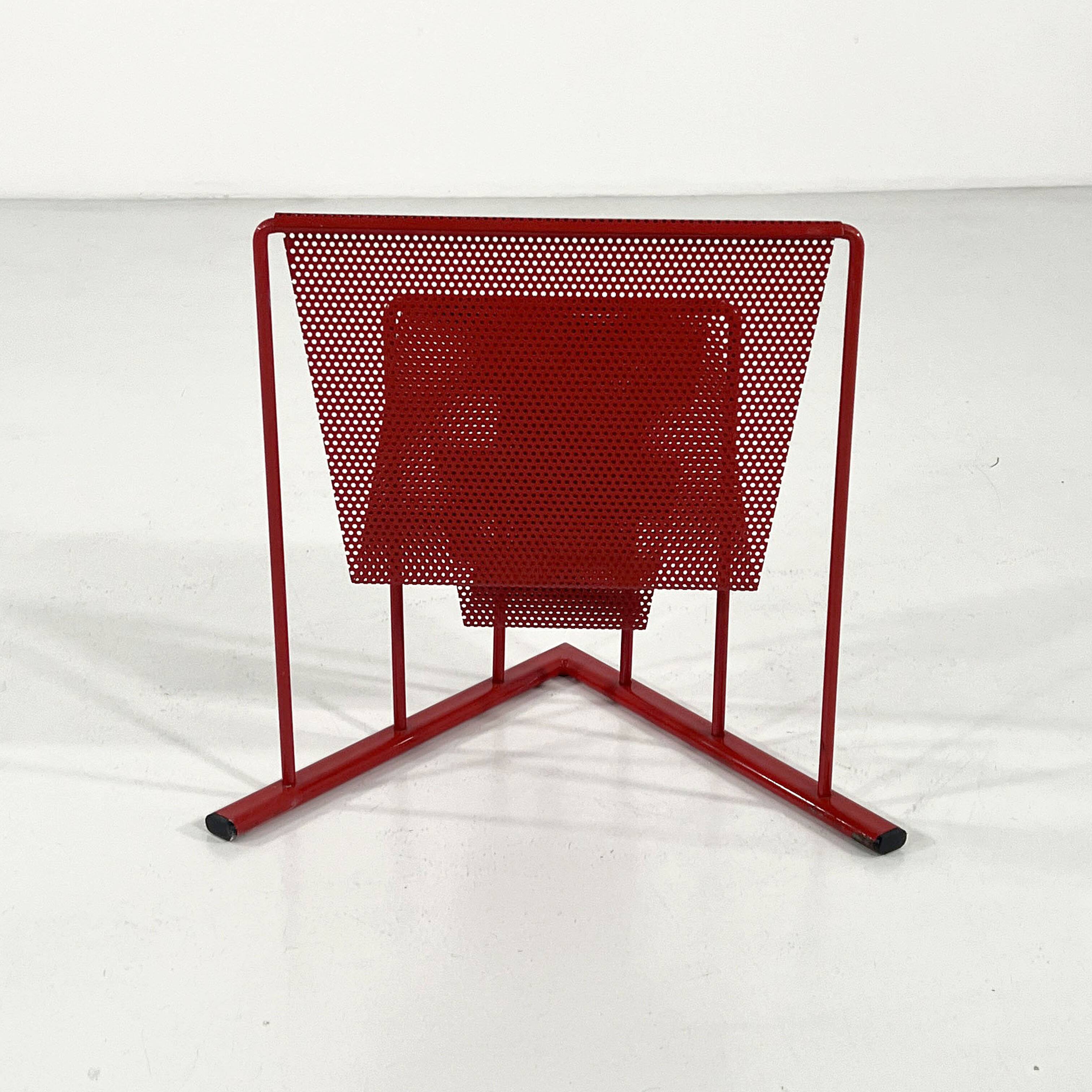 Red magazine rack by Markus Börgens for D-Tec, 1980
