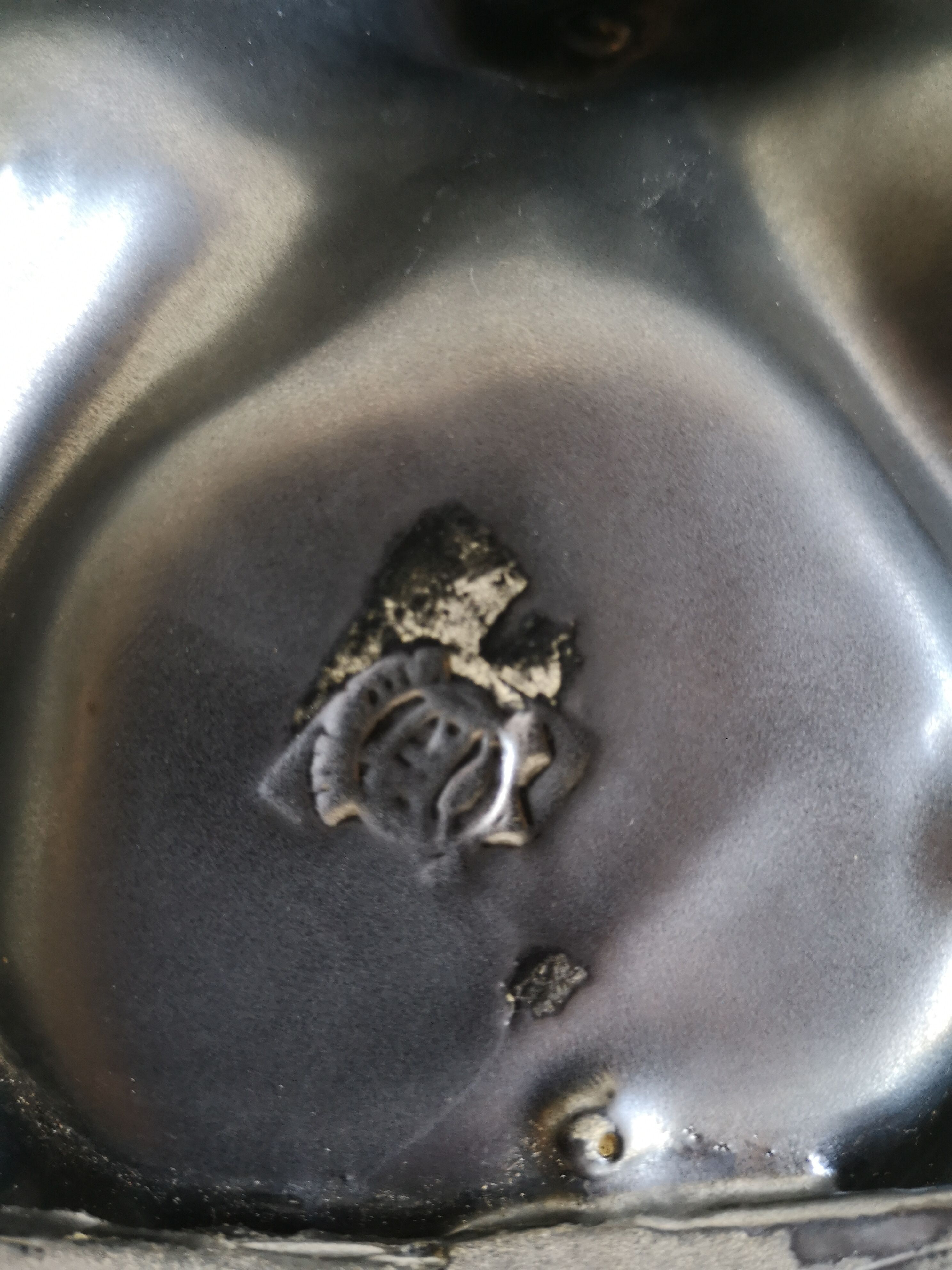 Black ceramic trinket bowl 1950