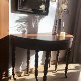 Half-moon walnut table