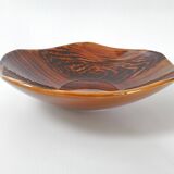 Vintage cup dish Digoin Sarreguemines 1960 mahogany
