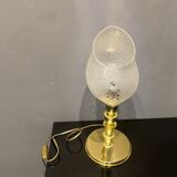 Murano Glass and Brass Table Lamps, 1980s, Set of 2