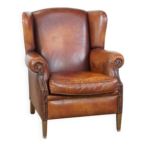 Fauteuil à oreilles - cuir