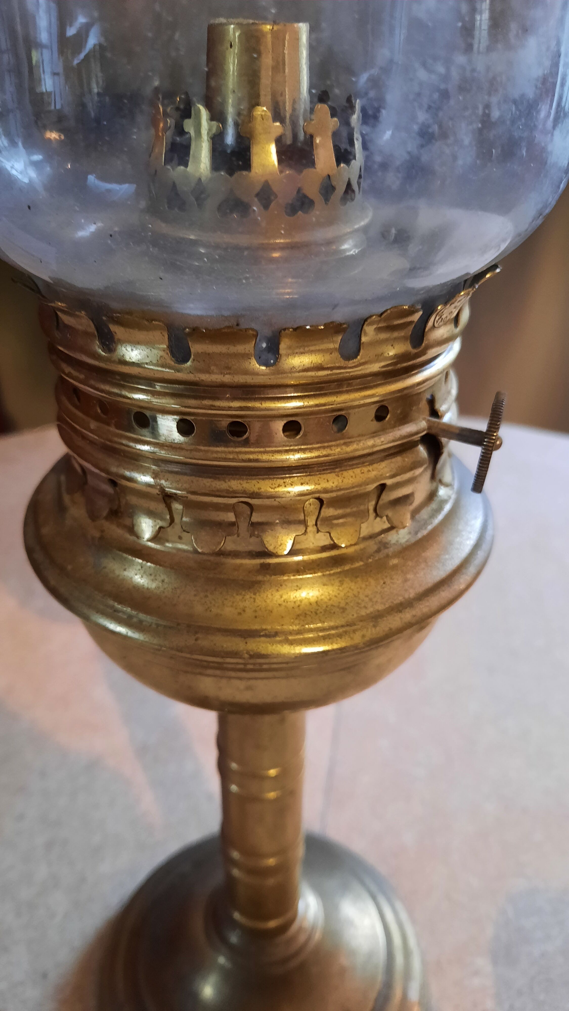 Brass kerosene lamp