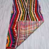 Boucherouite vintage Moroccan rug, Azilal berber area rug