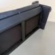 3-seater navy blue leather sofa, design by De Sede DS10, vintage 90s.