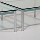 Cassina LC-10 coffee table by Le Corbusier – rare light blue glass edition