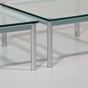 Cassina LC-10 coffee table by Le Corbusier – rare light blue glass edition