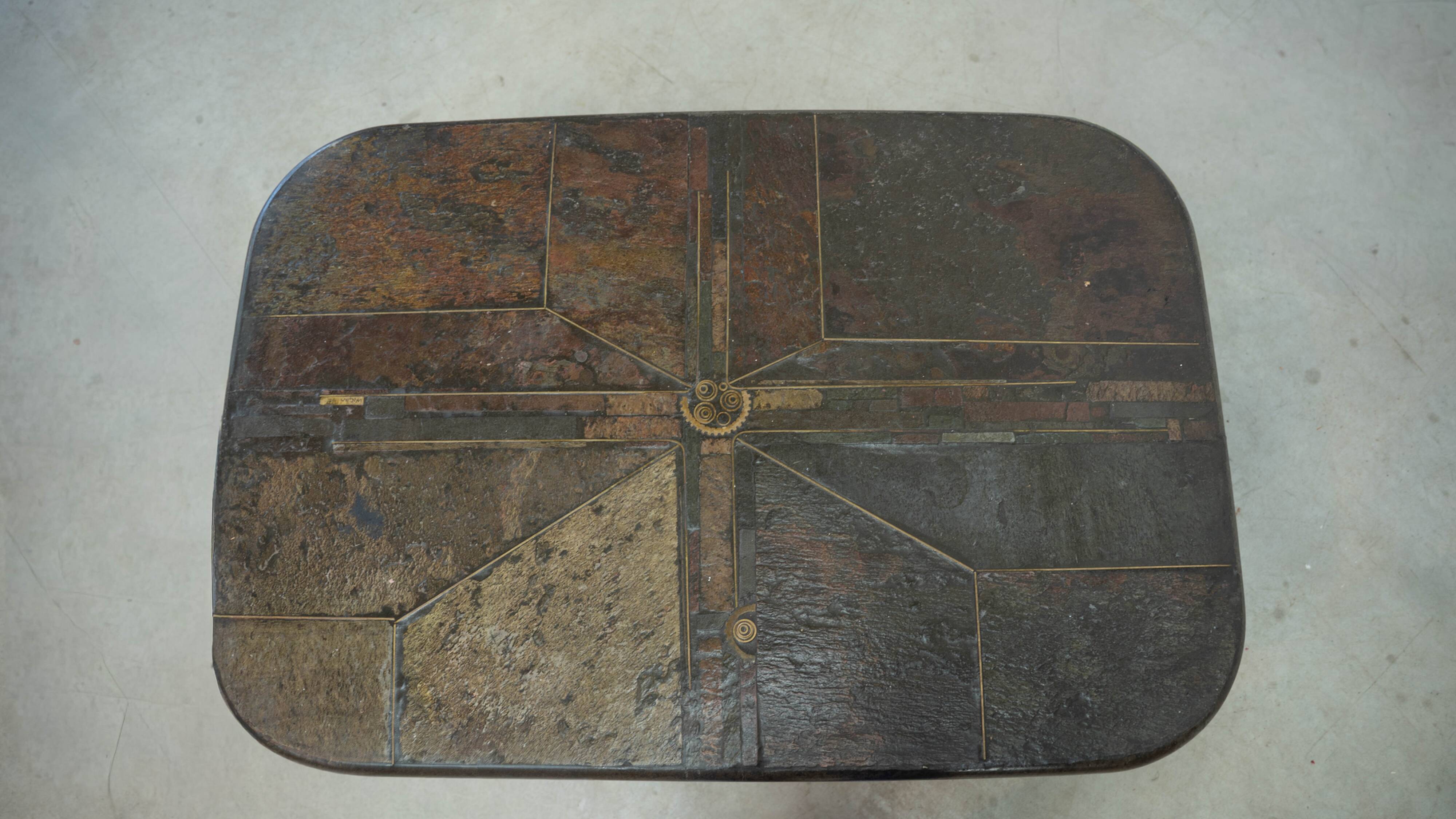 Mosaic stone coffee table by Marcus Kingma