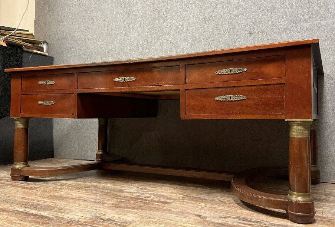 Empire style double-sided mahogany minister's desk circa 1900