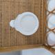 Vintage white moulded glass soliflore in Art Deco style from the 1960s.
