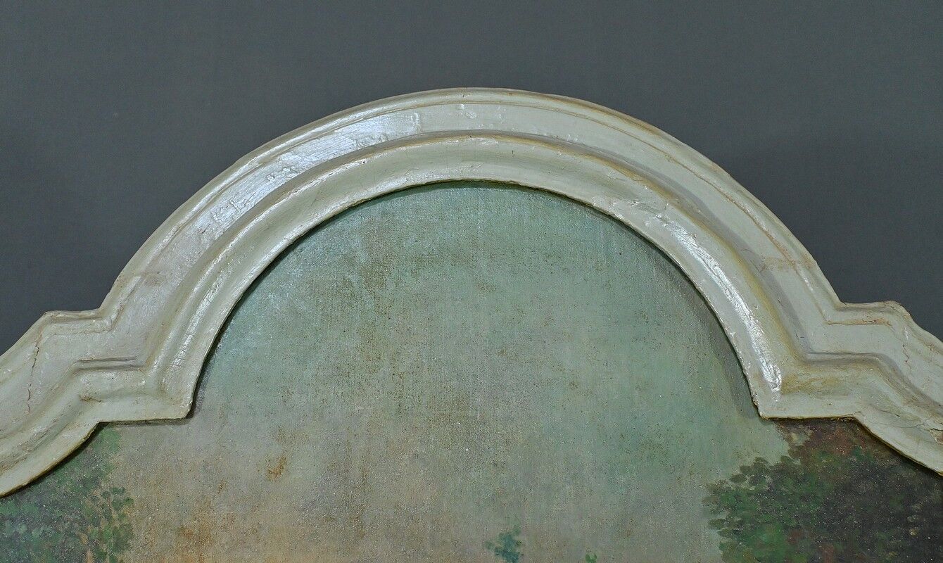 Painted wooden trumeau mirror, Louis XV style – first part of the 20th century
