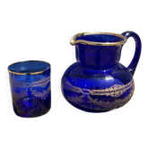 Service pichet De Nuit Bleu Verre