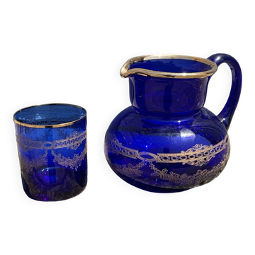 Service jug Night Blue Glass