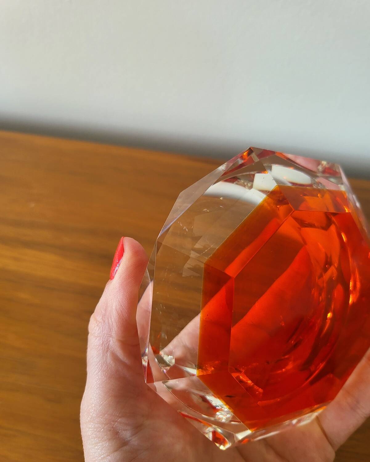 Crystal paperweight tray