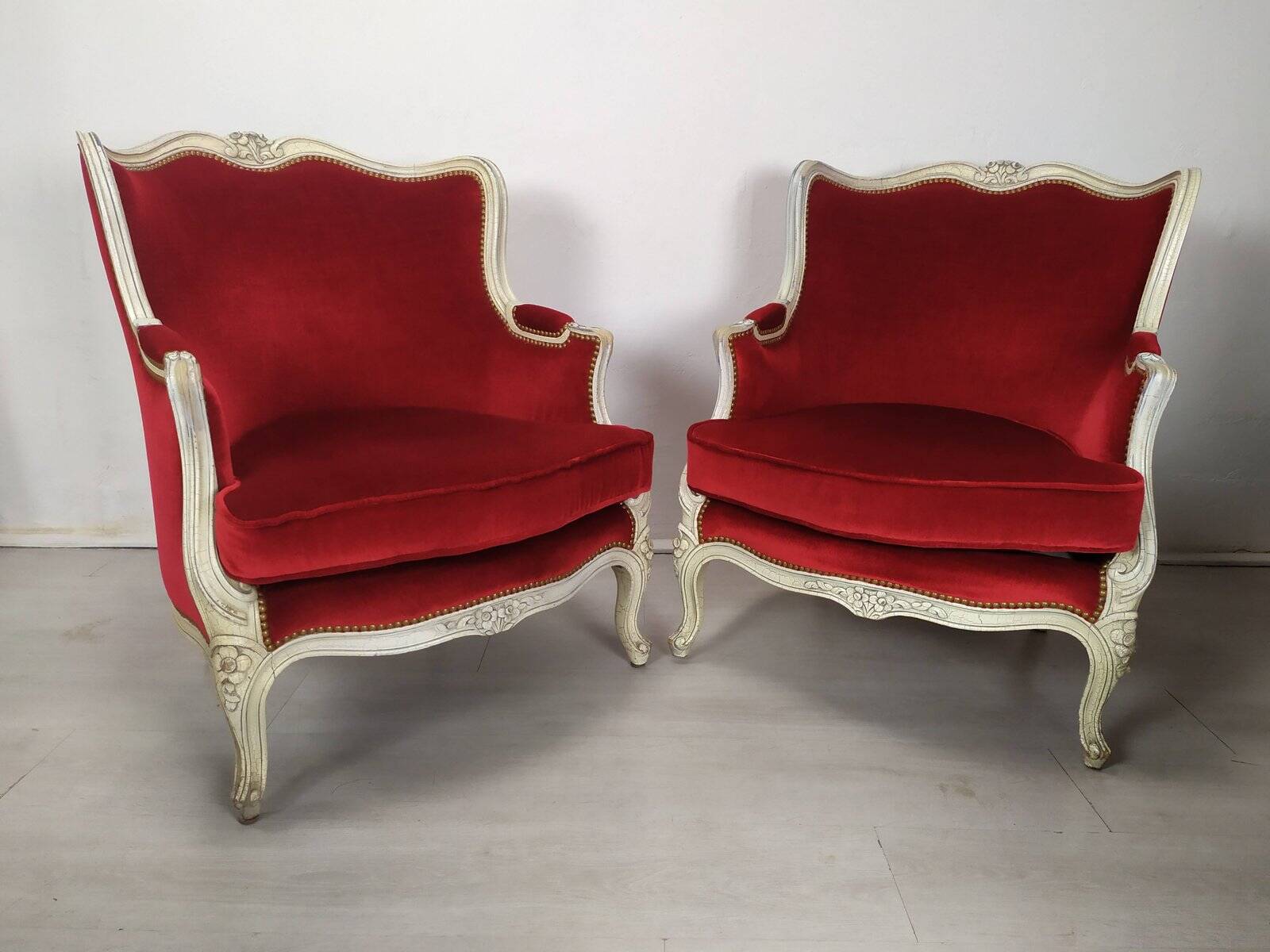 4 Louis XV Bergère armchairs