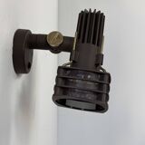 Adjustable vintage brown and brass wall light, France, 1970.