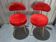 Paire de chaises moumoute fourrure rouge Pelfran Vintage