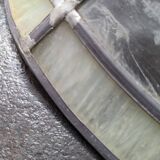 Old large Art Deco pendant lamp with mother-of-pearl and glass shade