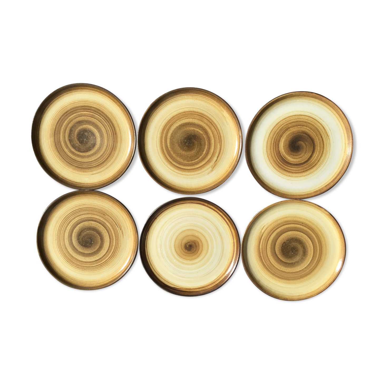 6 Flat plates sandstone Longchamp brown straw